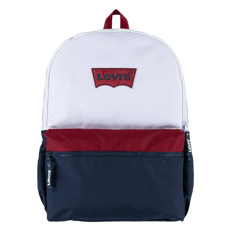 Levi's Unisex Adult Classic Logo Backpack, Dress Blues, White, and