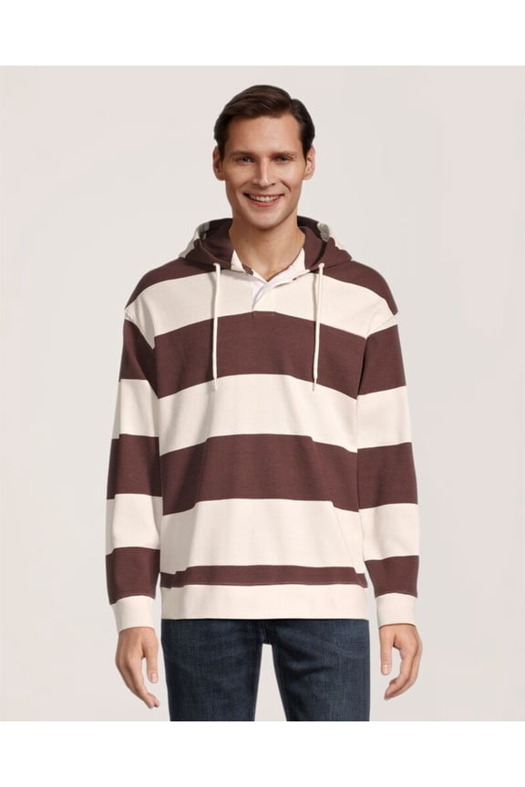 VARSITY ANDORRA Men's Thermal Rugby Hoodie, US X-Large