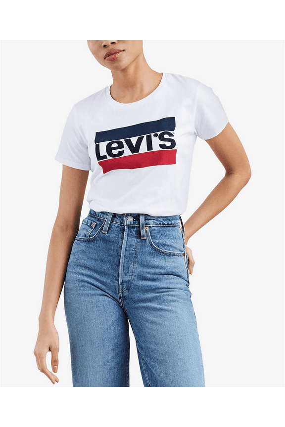 Levis Mens Graphic Sportswear Logo T-Shirt WHT-M