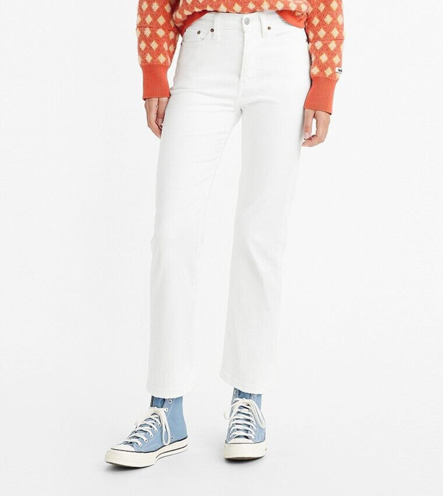 Levi's Wedgie Jeans Women 30x28 White Cotton Blend Straight Fit Retro Y2K ERK212