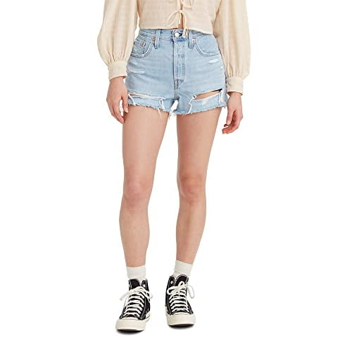 Women's Levi's® 501™ Original Jean Shorts Color: Medium Indigo Destruct Size: 31(US 12)M