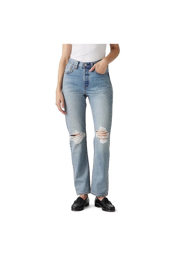 Women's 501 Plan To Stay High Rise Medium Wash Straight Denim Jeans Medium Wash 28W x 30L