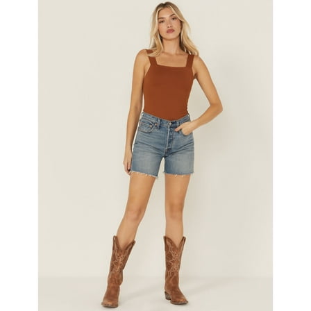 Levi's Women's 501 Mid Thigh Short, Ticked and Untied, 32