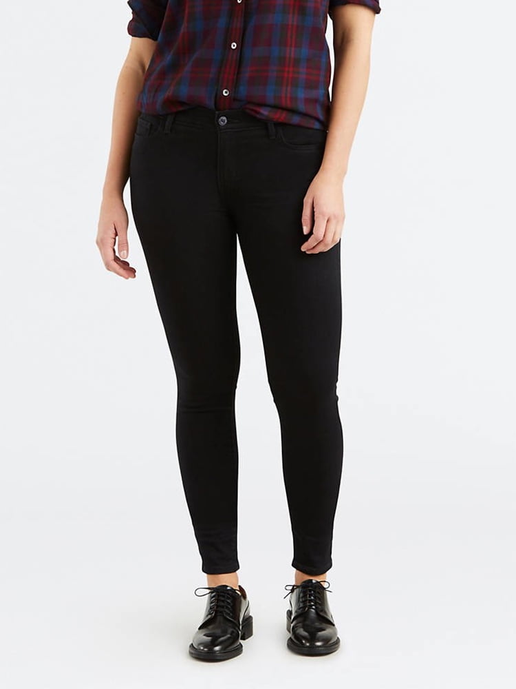 Levi s Women s 710 Super Skinny Jean Secluded Echo Size 26 Mid Rise Skinny Leg Button and Zipper Fly Walmart