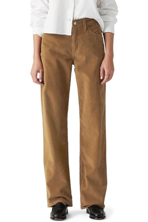 Women's 94 Baggy Corduroy Pants Tan Ermine Size 32