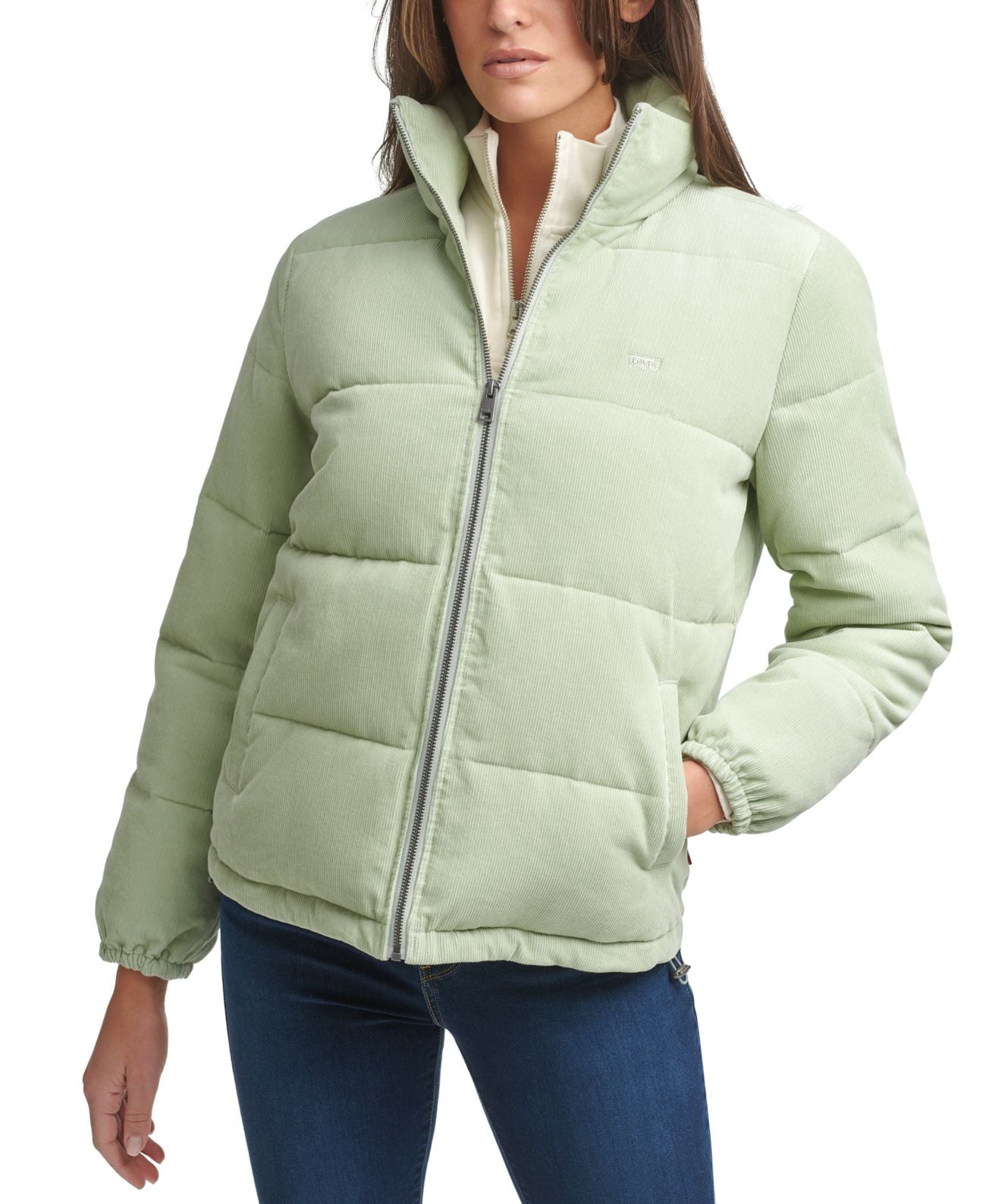 Levi's Women's Corduroy Puffer Jacket, Light Green/XL Levi's Women's Corduroy Puffer Jacket, Light Green/XL
