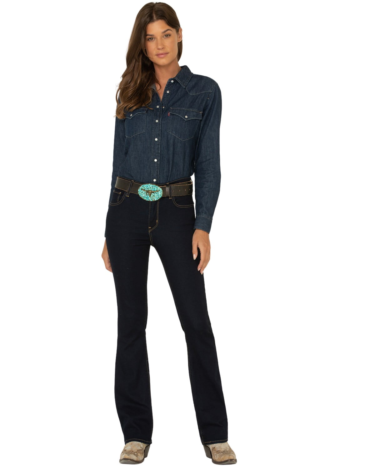 Levi's 725 High Rise Bootcut Jeans Femme – Taille Haute Stretch Confortable, Coupe Élégante Allongeante