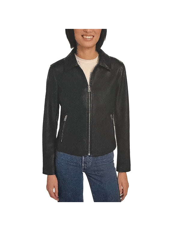 Women's Faux Leather Jacket, Black, XS
