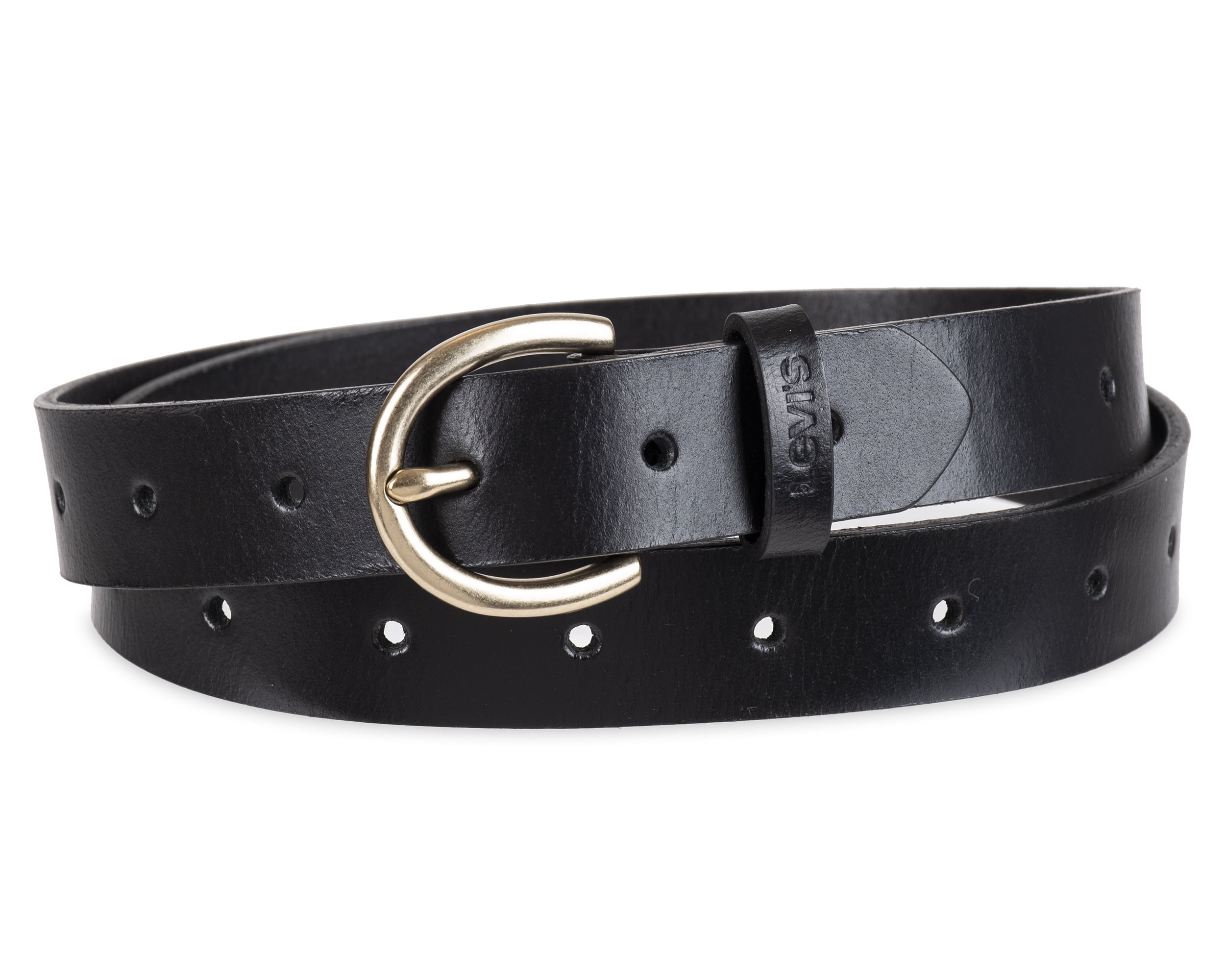 Levi's Women's Fully Adjustable Perforated Casual Black Belt Levi's Women's Fully Adjustable Perforated Casual Black Belt