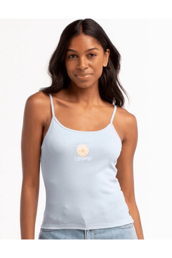 Women's Graphic Planet Tank Top Blue M B4HP