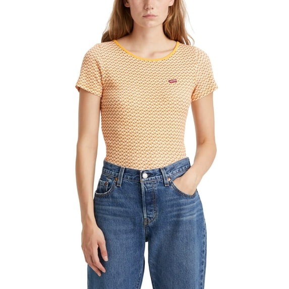 Women's Slim Fit Honey Ribbed Logo T-Shirt Misty Lilac XS