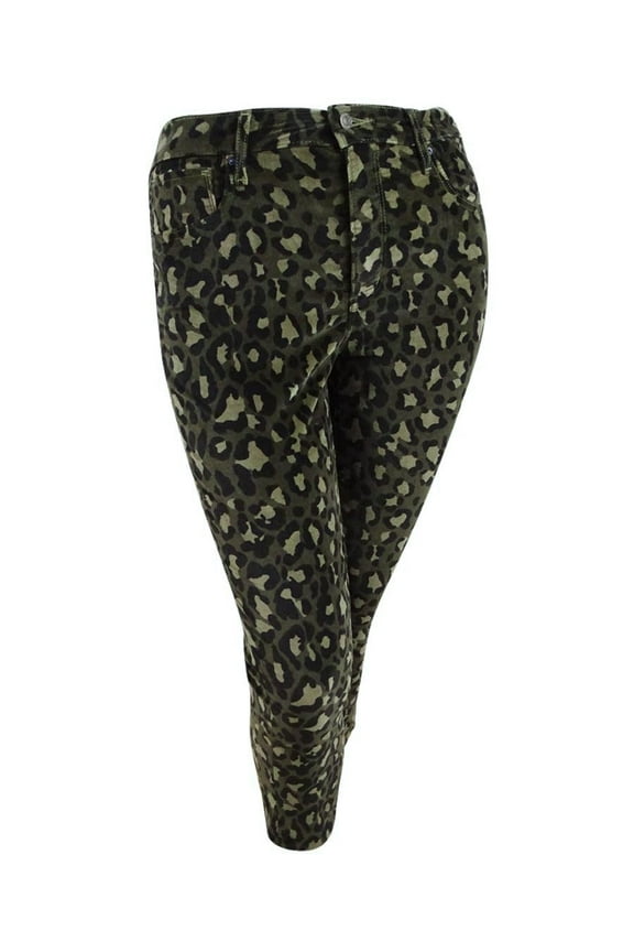 Women's Limited 724 Printed Cropped Straight-Leg Jeans (31 Green Cheetah)