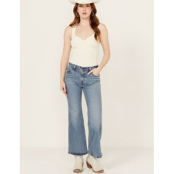 Levi's Women's Medium Wash Middy Ankle Flare Stretch Denim Jeans Medium Wash 31W x 30L