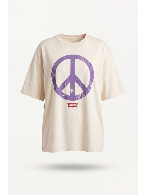 Women's Oversized Peace Sign Graphic T-Shirt