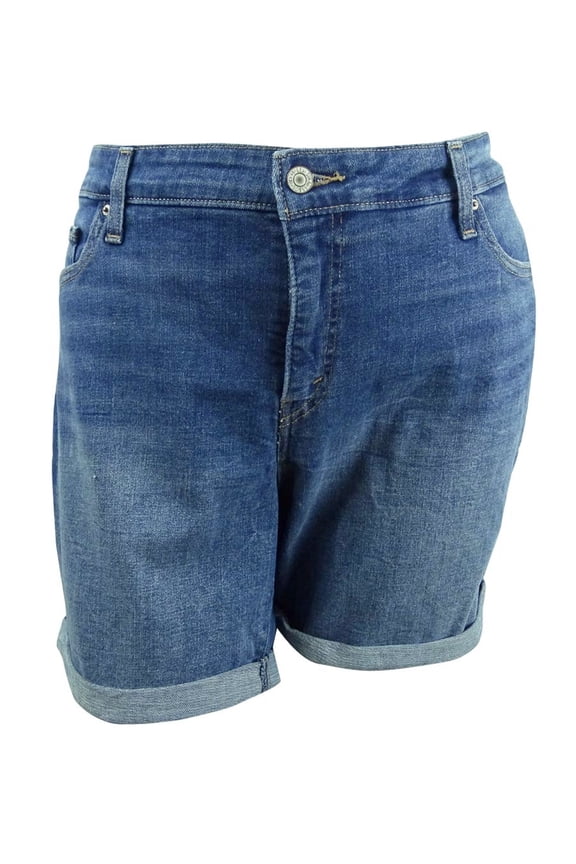 Women's Plus Size Denim Roll-Cuff Cotton Shorts