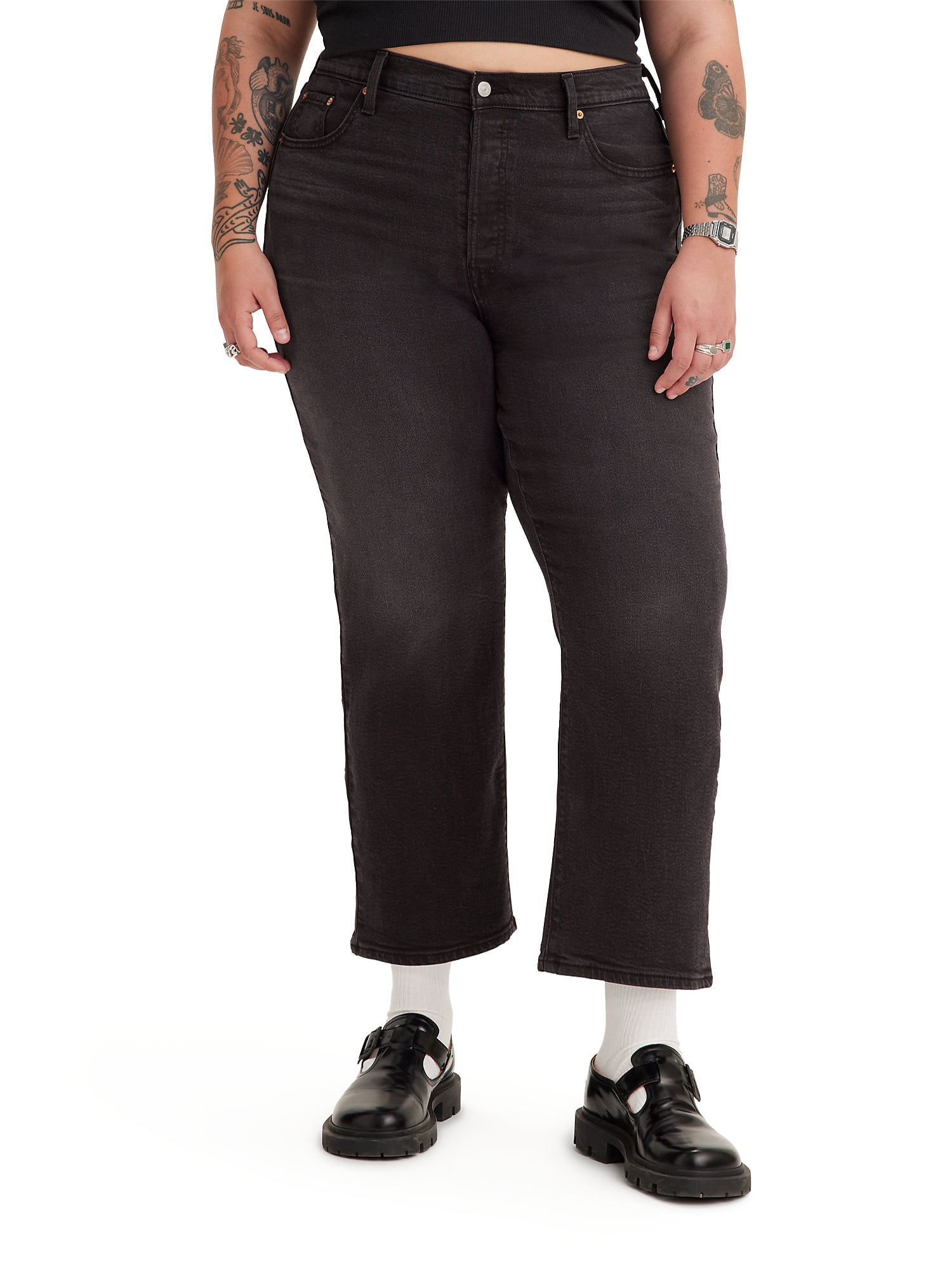 Levi's Women's Premium Plus-Size Ribcage Straight Ankle Jean, (New