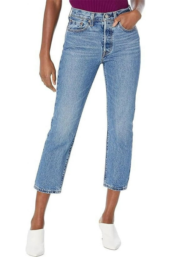 Women's Premium Medium Wash Must Be Mine 501 Cropped Jeans - 36200-0236 29W x 26L