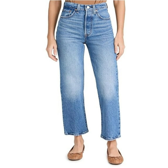 Levi's Women's Premium Ribcage Straight Ankle Jeans, Dance Around, 32W X 27l