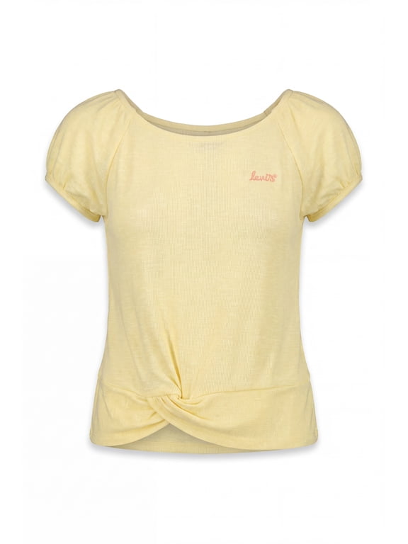 Women's Twist Front Tee with Puff Sleeves