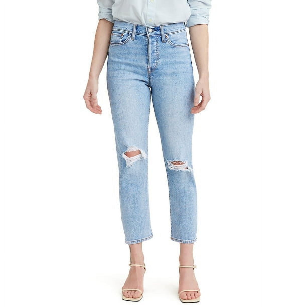 【関税込み】Levi's ブルー Wedgie ストレートフィット ジーンズ Levi's Original Red Tab Women's Wedgie High Rise Straight