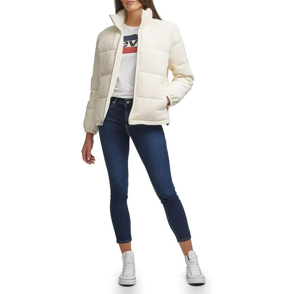 Levi's Women's Zoe Corduroy Puffer Jacket Size: XXL, Color: Beige