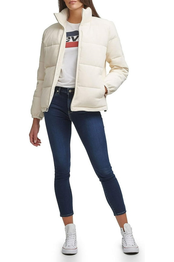 Women's Zoe Corduroy Puffer Jacket Size: XXL, Color: Beige