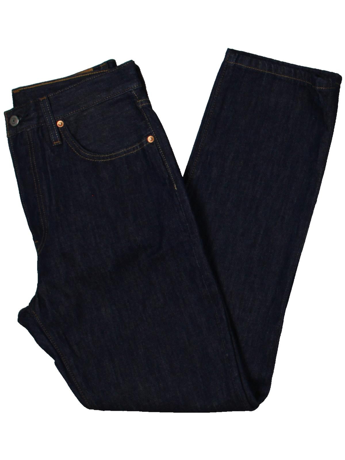Levi's Womens 501 High Rise Dark Wash Straight Leg Jeans Blue 24