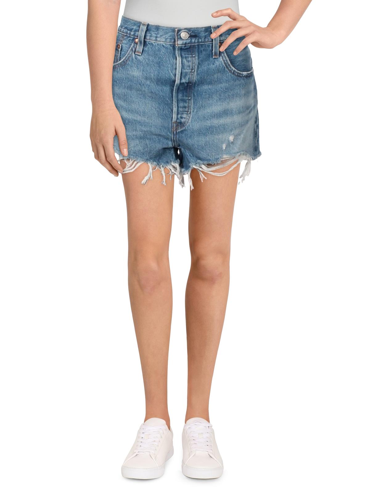 Levi s Womens 501 Original Button Fly High Rise Cutoff Shorts Walmart