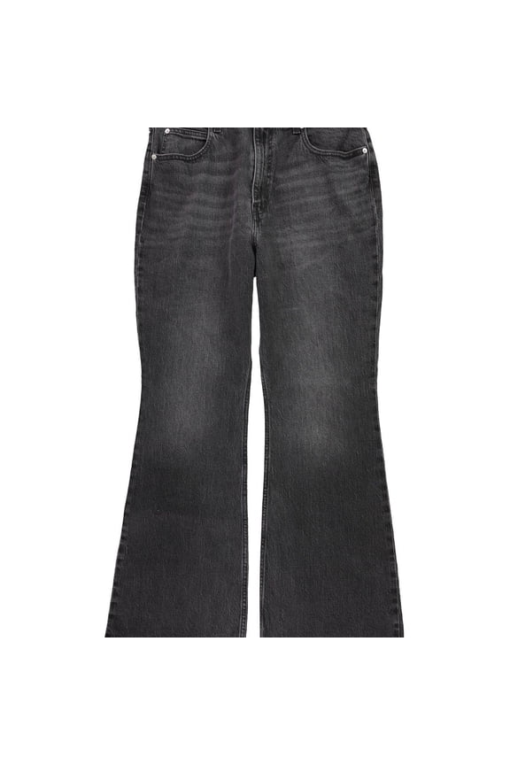 Womens 70s High Rise Flared Jeans, Black, 32
