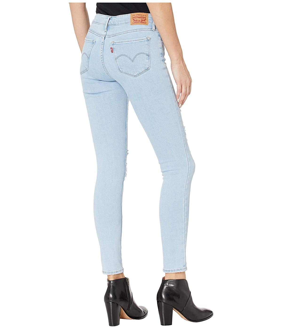 Levi's Womens 711 Skinny Azure Trashed White/Indigo