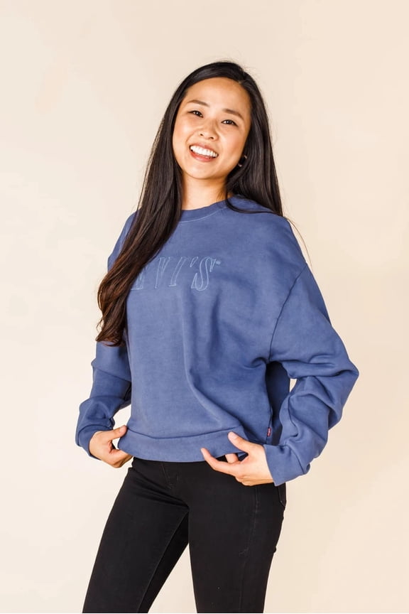 Womens Diana Crewneck Sweatshirt,Blue,XL