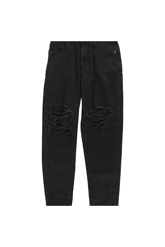 Womens Denim Straight Leg Jeans, Black, 24