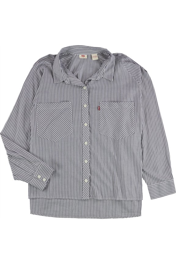 Womens Ex-Boyfriend Button Up Shirt, White, XX-Large