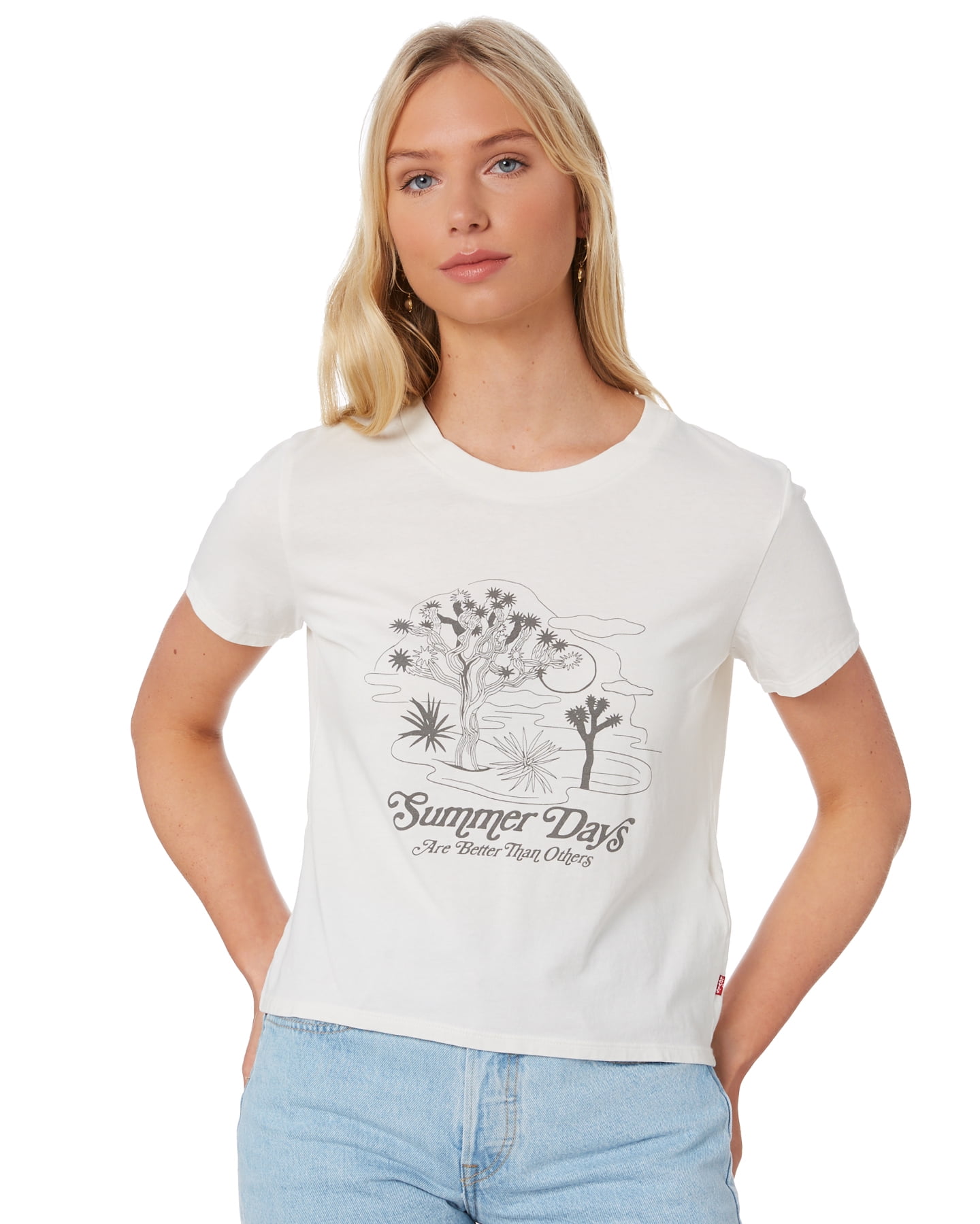 Levi's Womens Graphic Surf T-shirt,White,L