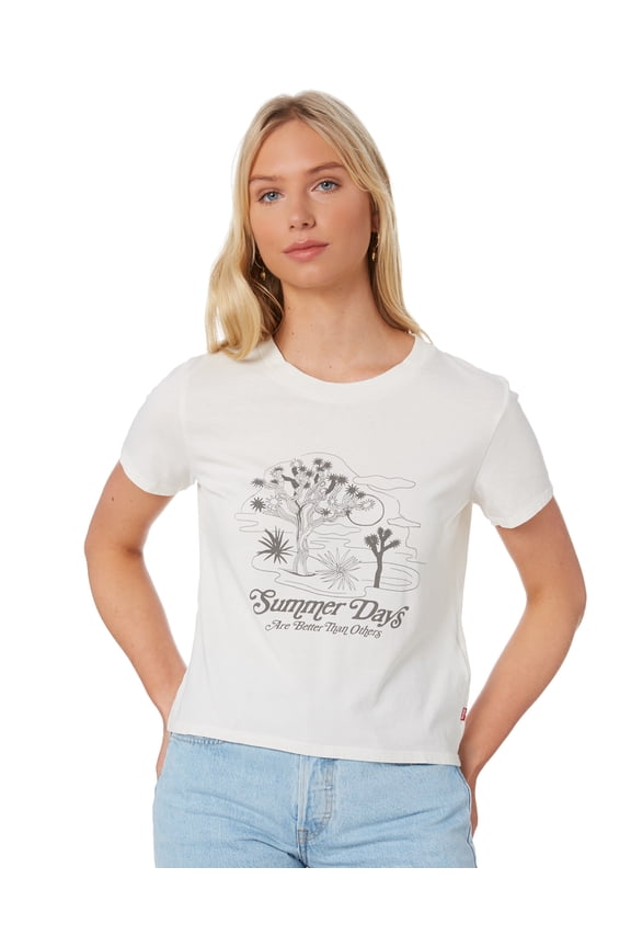 Womens Graphic Surf T-shirt,White,L