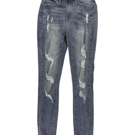 Indigo Rein Womens Super High-Rise Curvy Fit Jeans, Blue, Juniors, 3