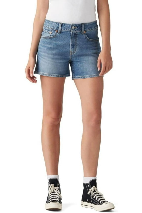 Womens Mid Rise Mid-Length Shorts Medium Blue 31