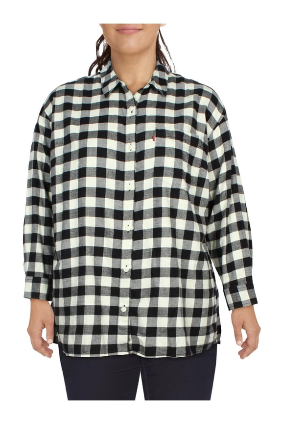 Levis Trendy Plus Size Davy Cotton Flannel Shirt Meadow Mist 1X