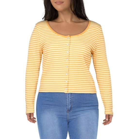 Levi's Womens Plus Striped Snap Button Button-Up