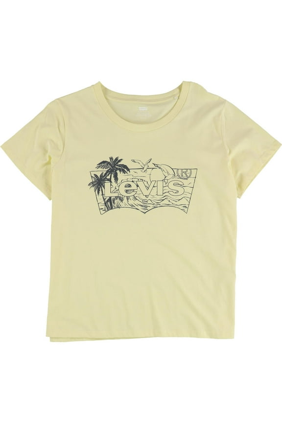 Womens Tropical Graphic T-Shirt, Yellow, 2X