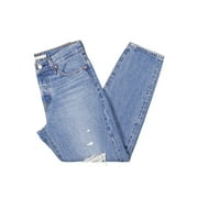 Levis Womens Wedgie Icon Distressed Button Fly Tapered Leg Jeans