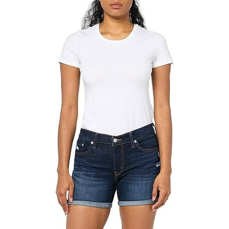 Levi s YOUNG AND OLD Women s Slim Fit Mid Length Denim Shorts US 31 Walmart