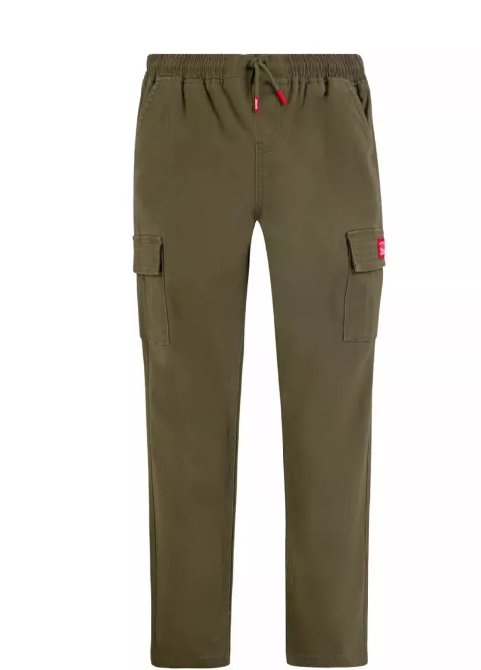 Levi's Youth Boy's Pull On Drawstring Waistband Tapered Twill Cargo Pant Green