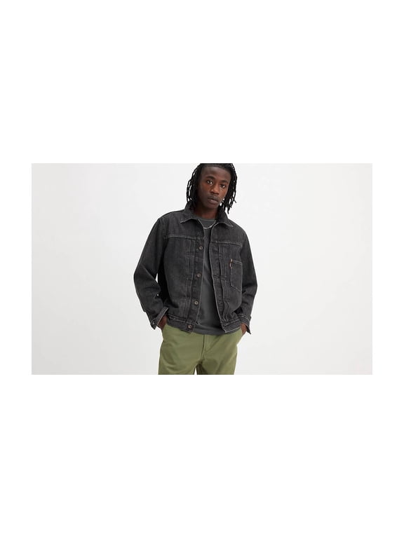 ZWART/BLACK STONEWASH Men's Type I Trucker Jacket, US Small