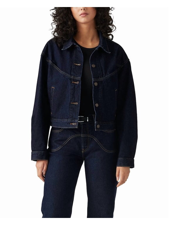 womens Shrunken 90S Trucker Western Jacket, l
