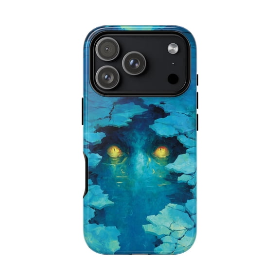 Leviathan Beneath Icy Waters Glowing Eyes Deep Sea Art Phone Case 17 16 15 14 13 12 11 Pro Max