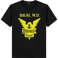 thumbnail image 1 of Leviathan Hospital Eagle Graphic T-Shirt BAUAI M D Gothic Design Black Tee, 1 of 5
