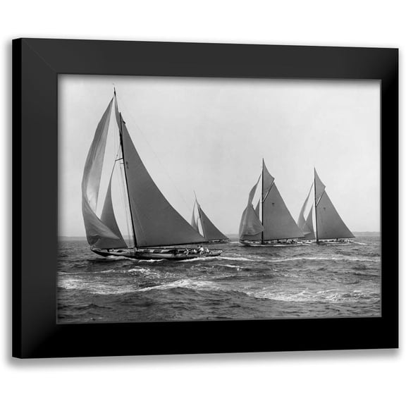 Levick, Edwin 14x12 Black Modern Framed Museum Art Print Titled - Sloops at Sail 1915