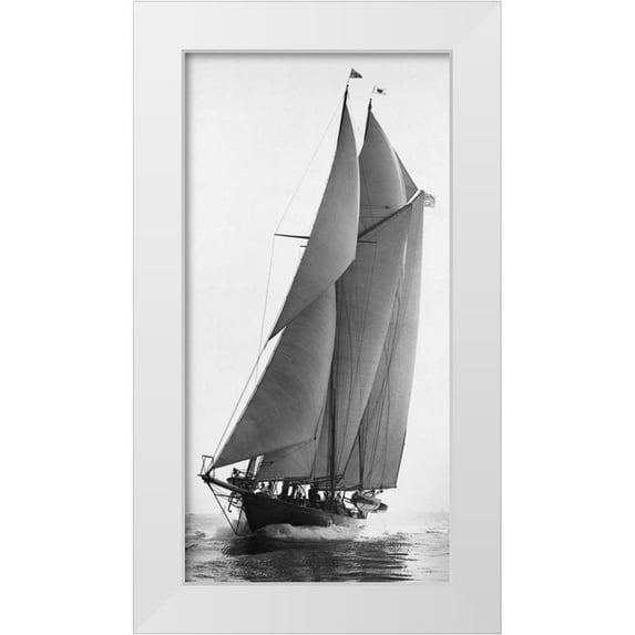 Levick, Edwin 9x14 White Modern Wood Framed Museum Art Print Titled - Cleopatras Barge 1922