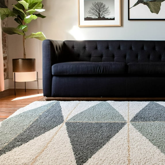 Levine Geometric Shag Area Rug